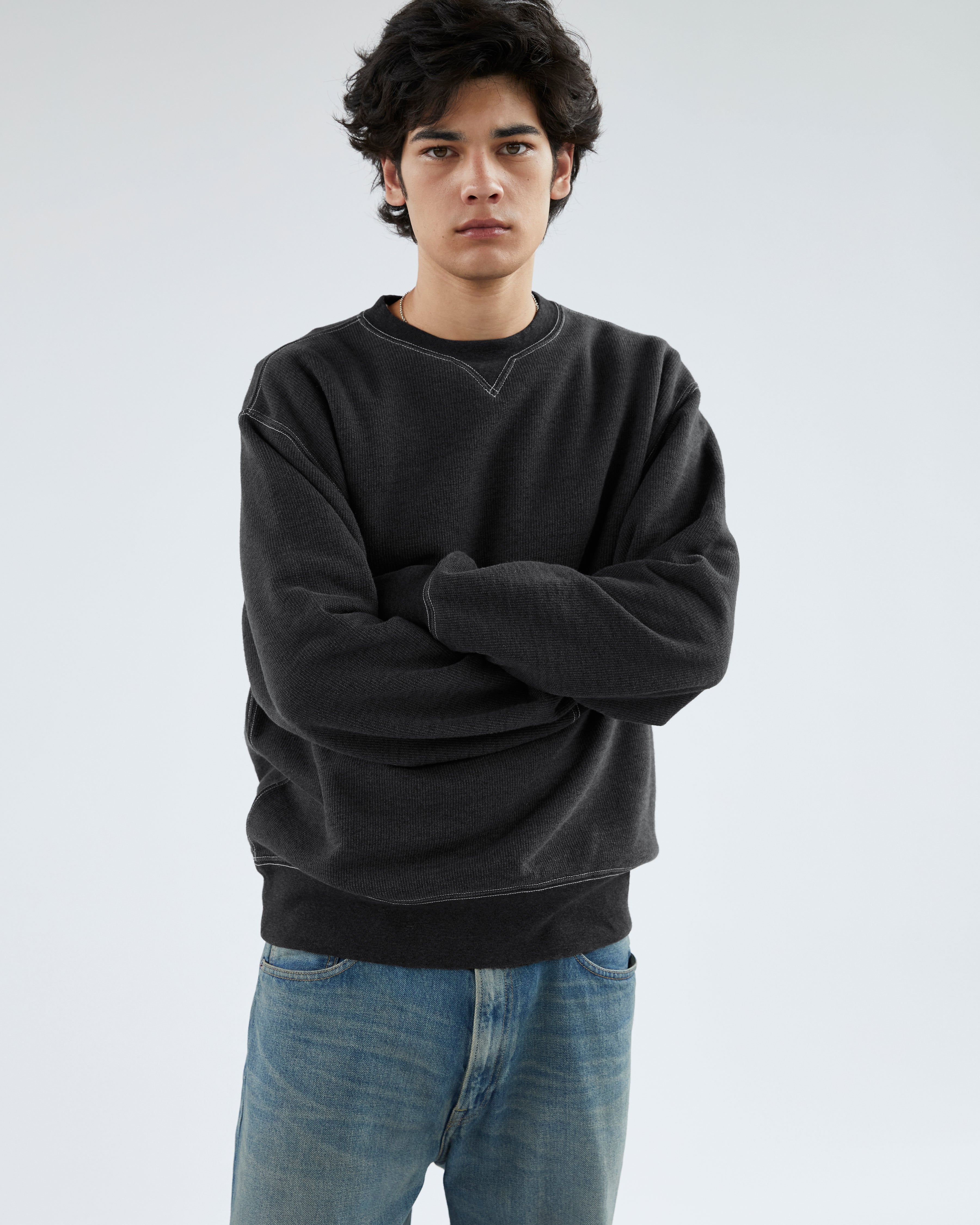 Khakis - Multi-Grain Crewneck (Charcoal) product image 6 | TRAB K-Fashion Australia