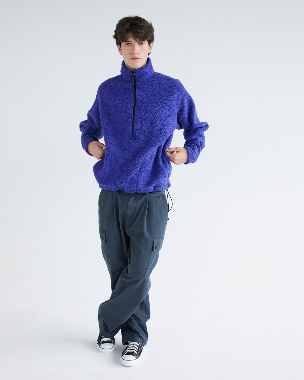 Khakis - Sherpa Half Zip Pullover (Cobalt) product image 6 | TRAB K-Fashion Australia