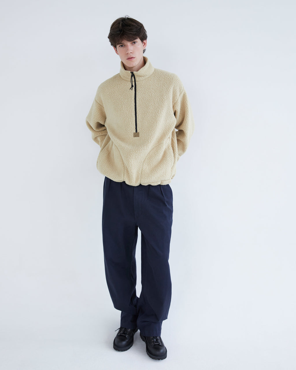 Khakis - Sherpa Half Zip Pullover (Tan) product image 6 | TRAB K-Fashion Australia
