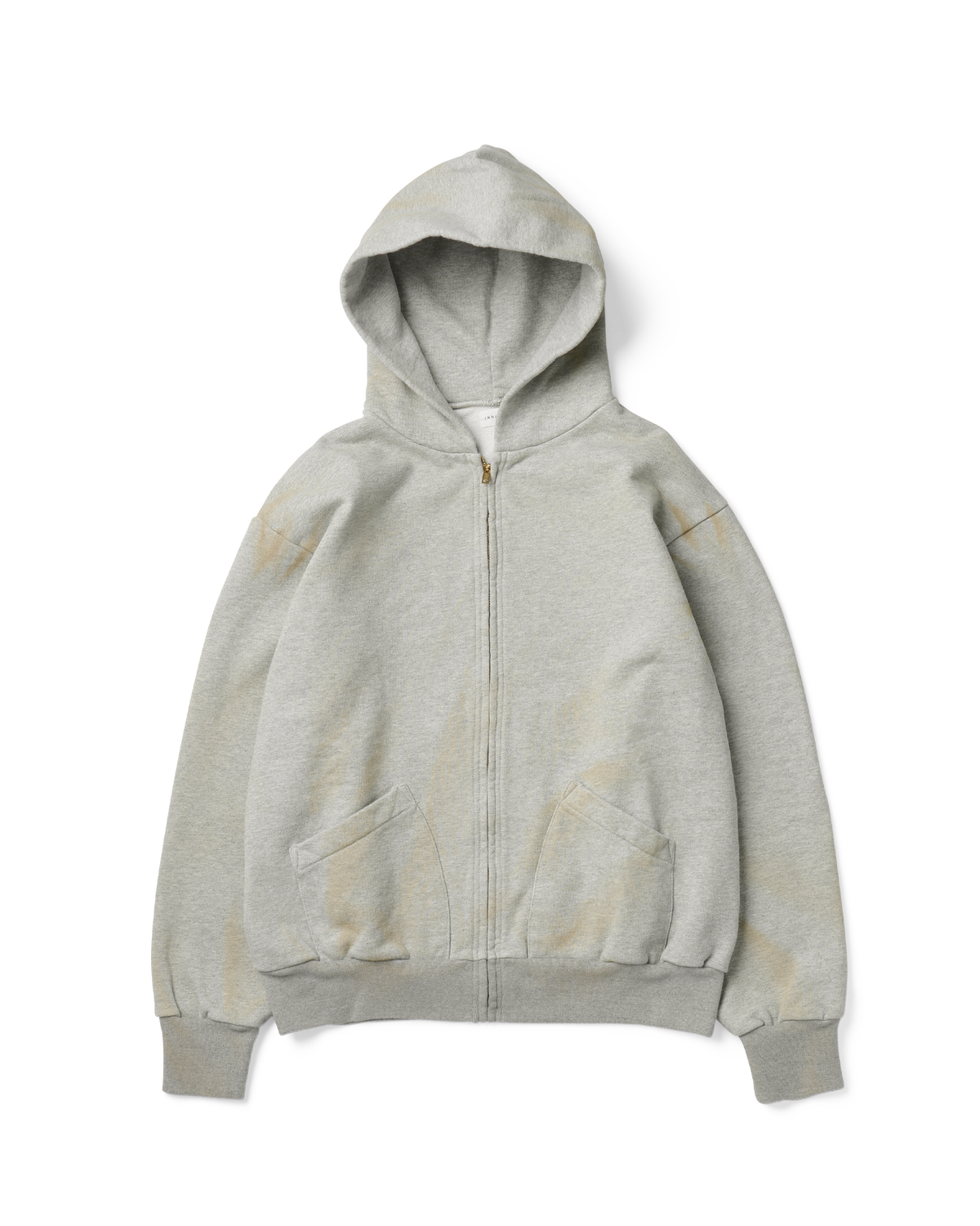 Khakis - Stained Full Zip Hoodie (Heather Grey) product image 1 | TRAB K-Fashion Australia
