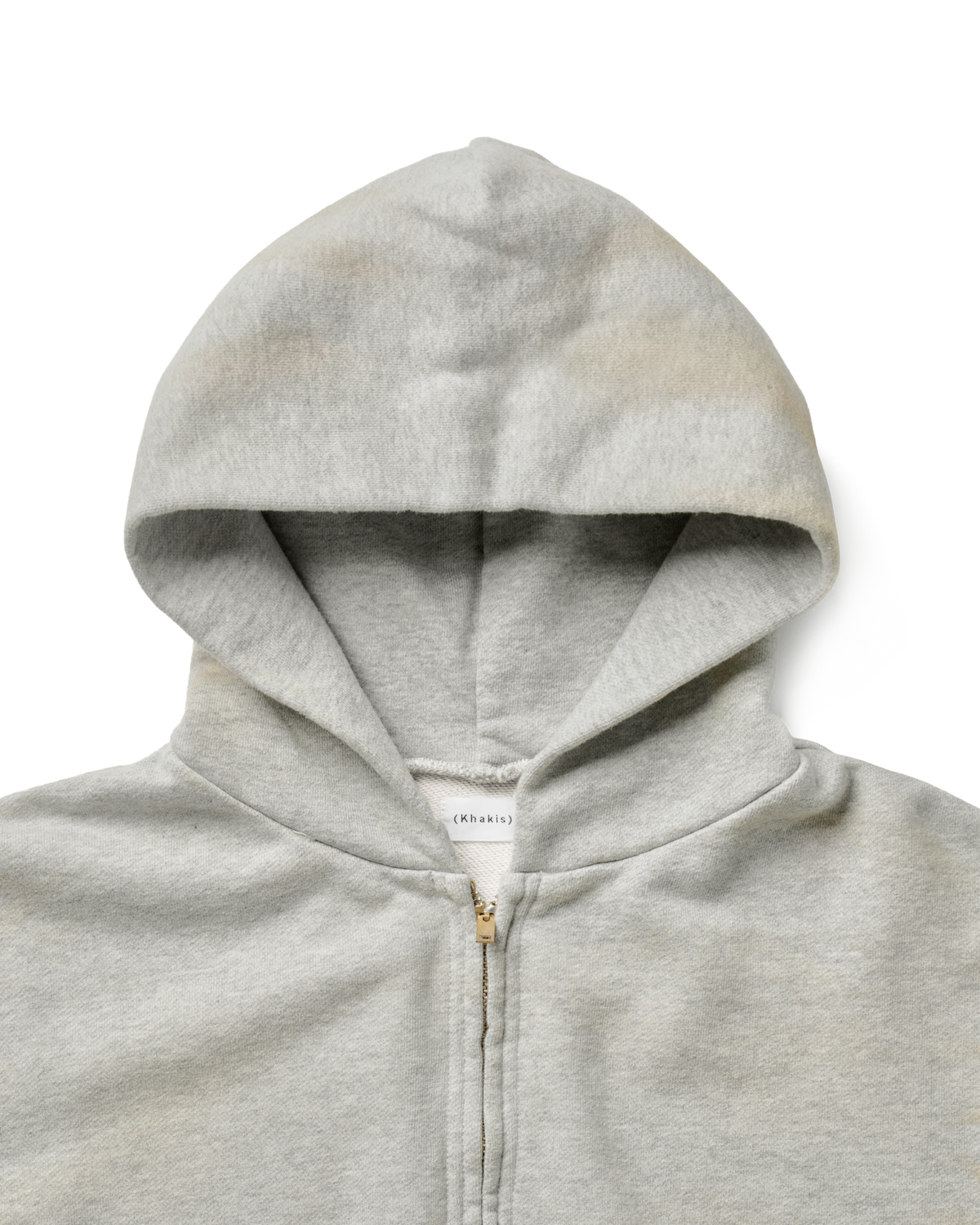 Khakis - Stained Full Zip Hoodie (Heather Grey) product image 2 | TRAB K-Fashion Australia