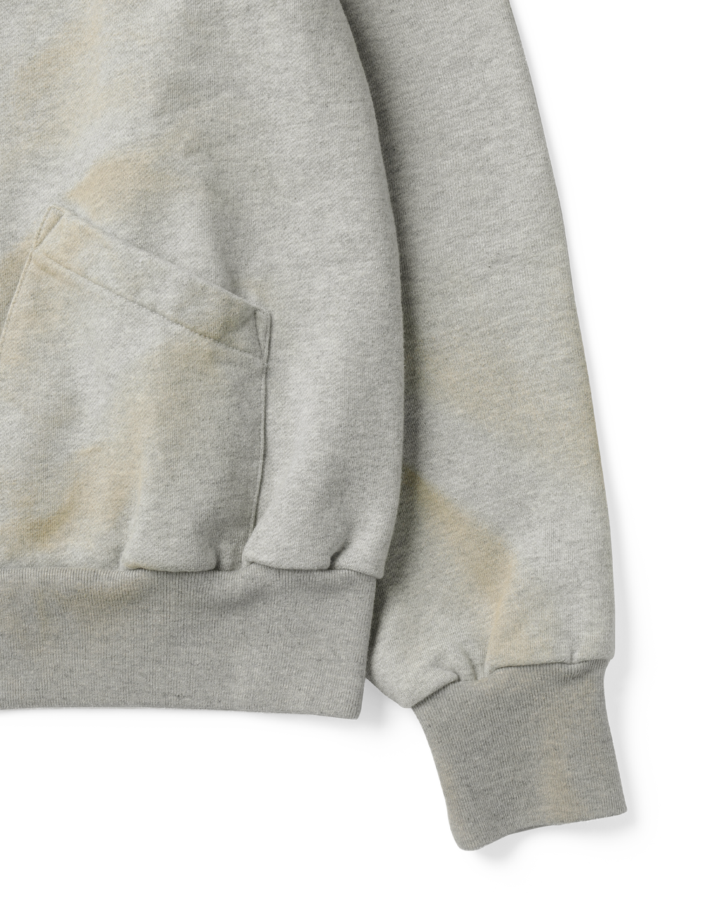 Khakis - Stained Full Zip Hoodie (Heather Grey) product image 3 | TRAB K-Fashion Australia