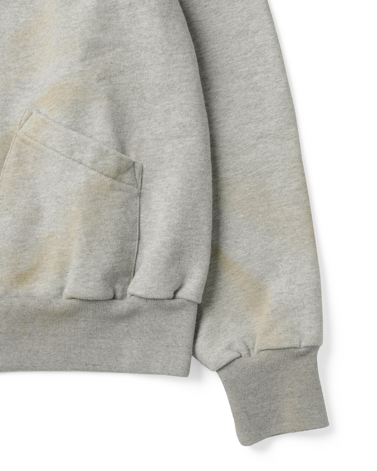 Khakis - Stained Full Zip Hoodie (Heather Grey) product image 3 | TRAB K-Fashion Australia