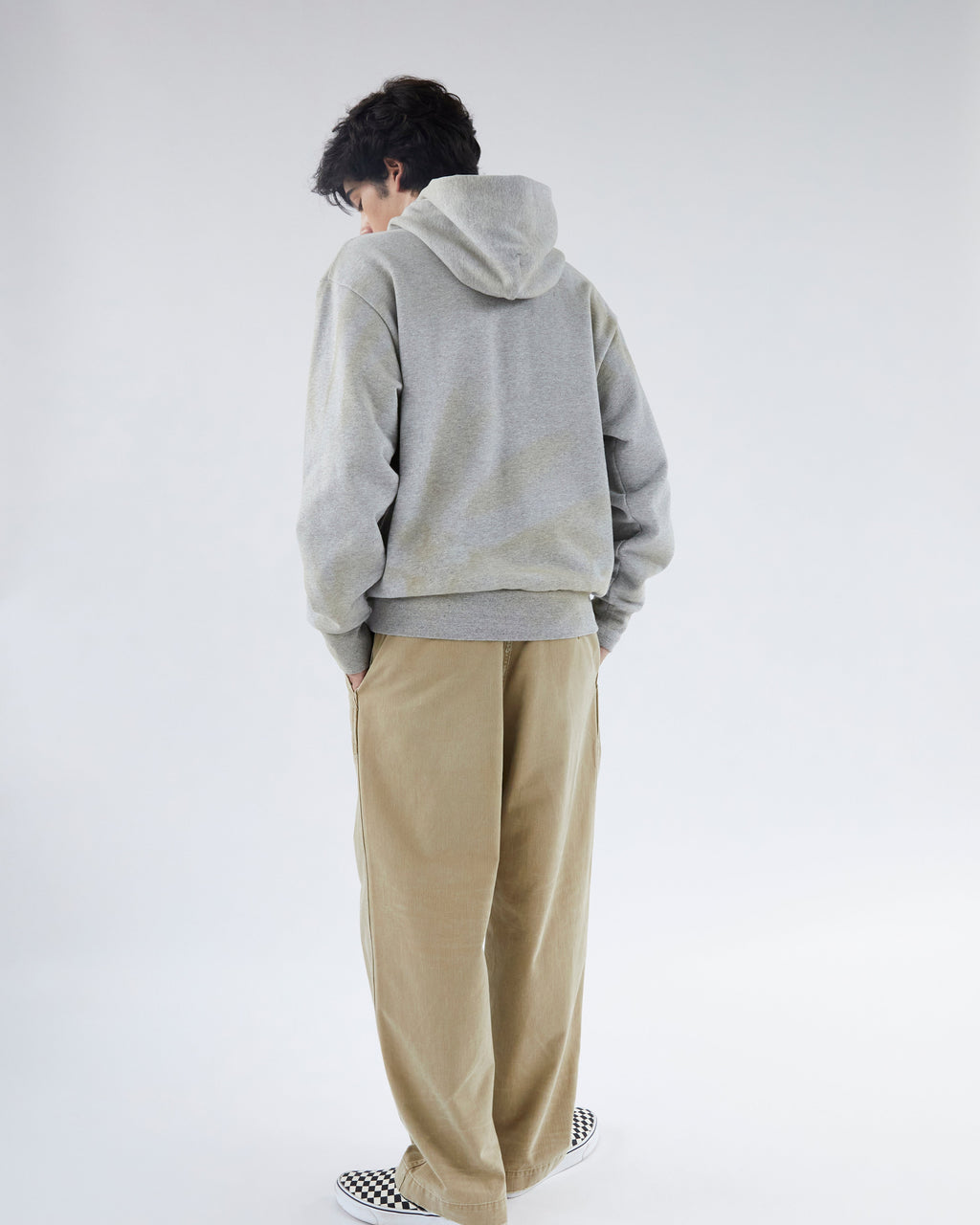 Khakis - Stained Full Zip Hoodie (Heather Grey) product image 7 | TRAB K-Fashion Australia