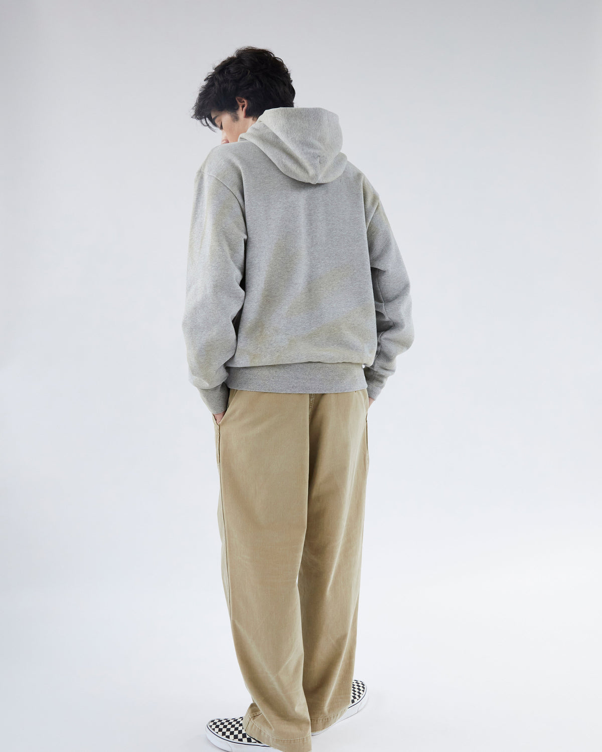 Khakis - Stained Full Zip Hoodie (Heather Grey) product image 7 | TRAB K-Fashion Australia