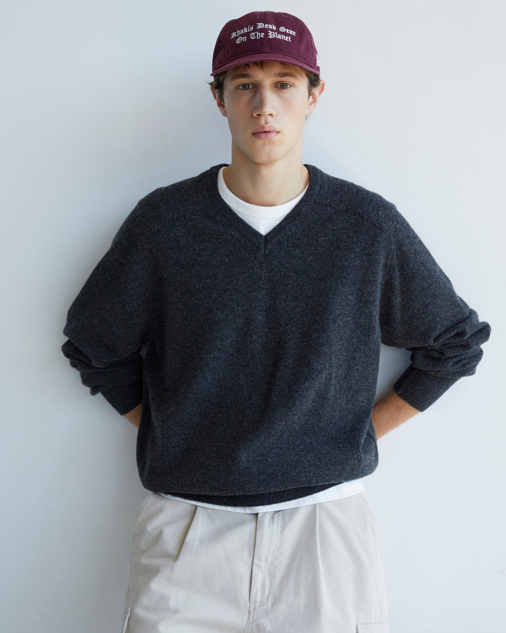 Khakis - Stock V-Neck Sweater (Charcoal) product image 5 | TRAB K-Fashion Australia