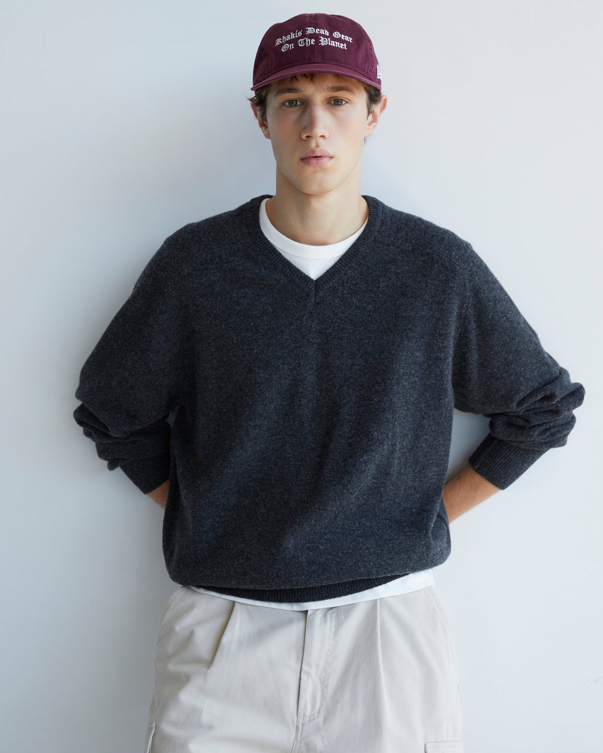 Khakis - Stock V-Neck Sweater (Charcoal) product image 5 | TRAB K-Fashion Australia