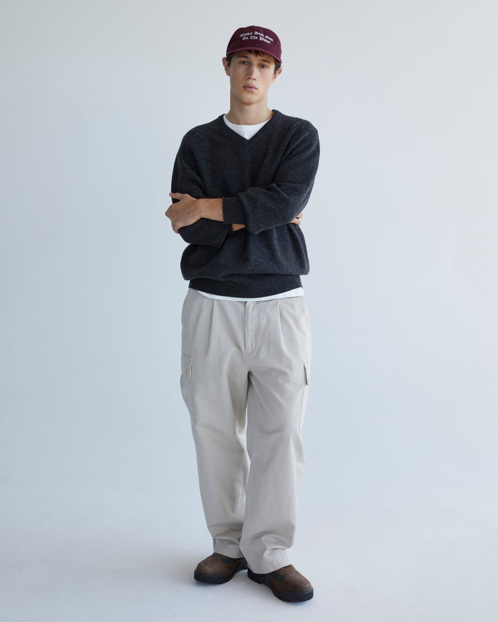 Khakis - Stock V-Neck Sweater (Charcoal) product image 6 | TRAB K-Fashion Australia