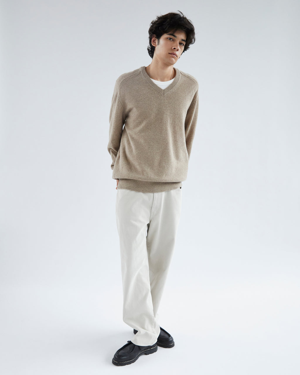 Khakis - Stock V-Neck Sweater (Pebble) product image 5 | TRAB K-Fashion Australia