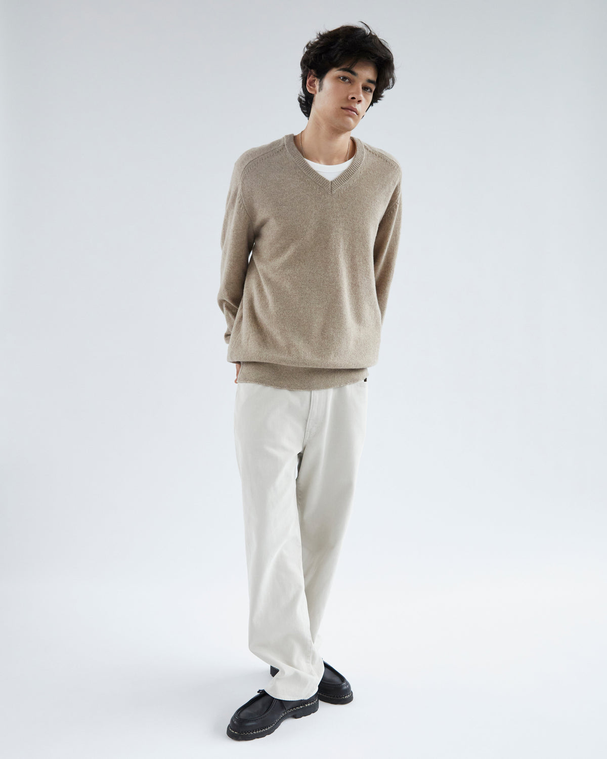 Khakis - Stock V-Neck Sweater (Pebble) product image 5 | TRAB K-Fashion Australia