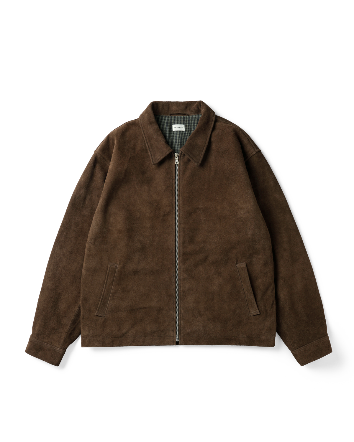 Khakis - Suede Zip Jacket (Dark Brown) product image 1 | TRAB K-Fashion Australia