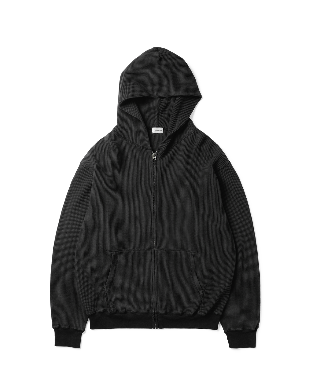 Khakis - Waffle Full Zip Hoodie (Black) product image 1 | TRAB K-Fashion Australia