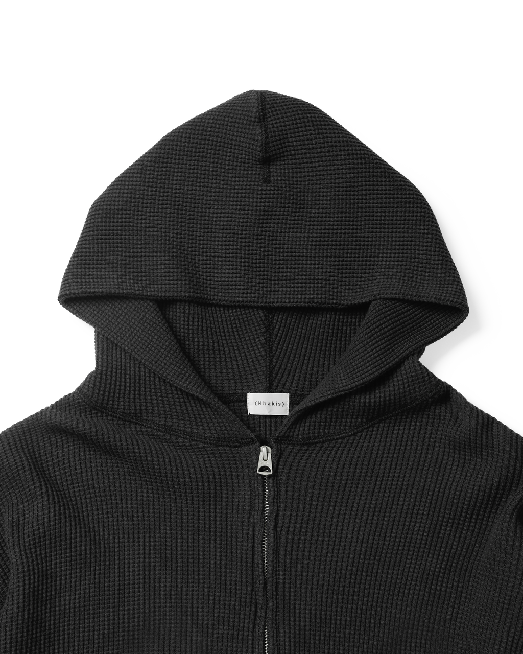 Khakis - Waffle Full Zip Hoodie (Black) product image 2 | TRAB K-Fashion Australia
