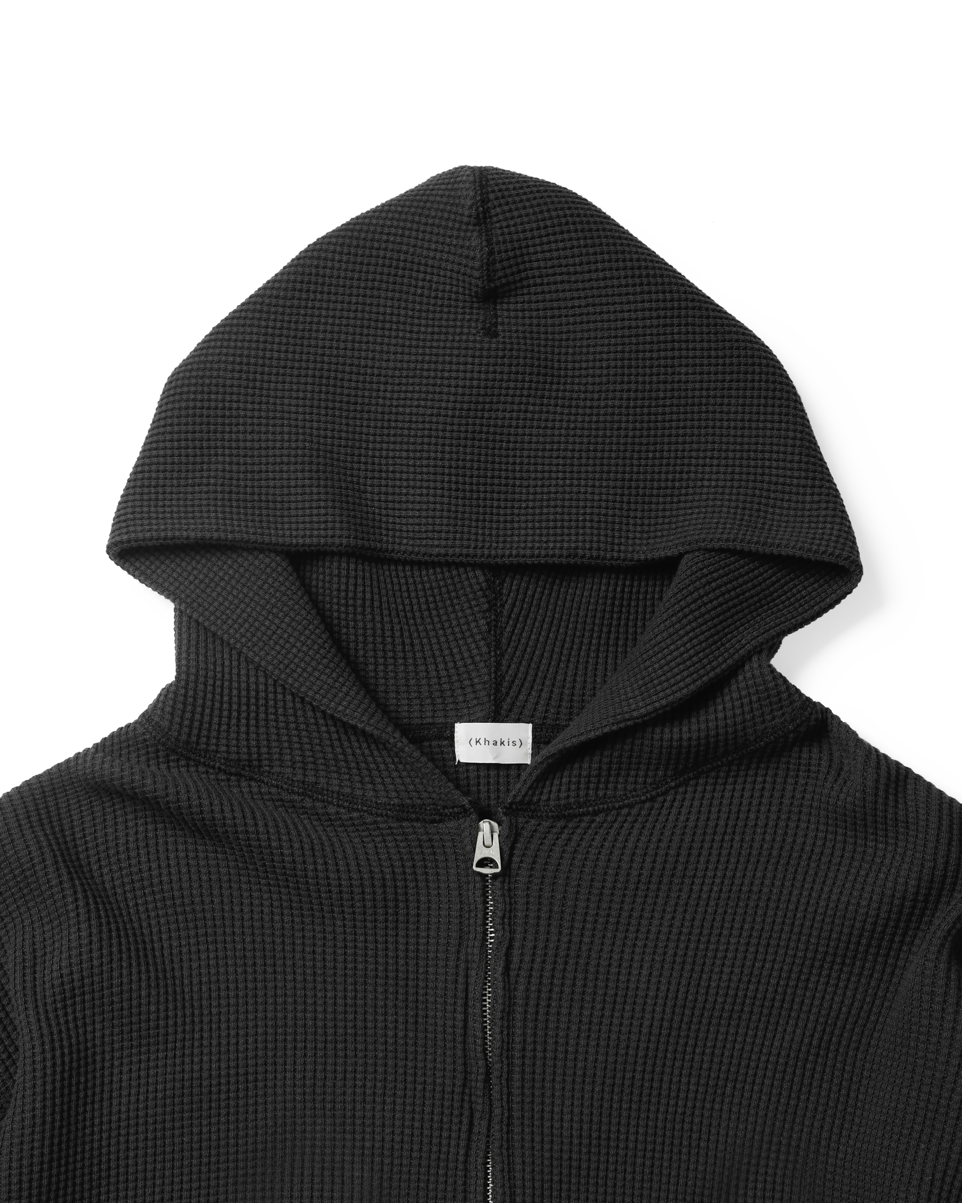 Khakis - Waffle Full Zip Hoodie (Black) product image 2 | TRAB K-Fashion Australia