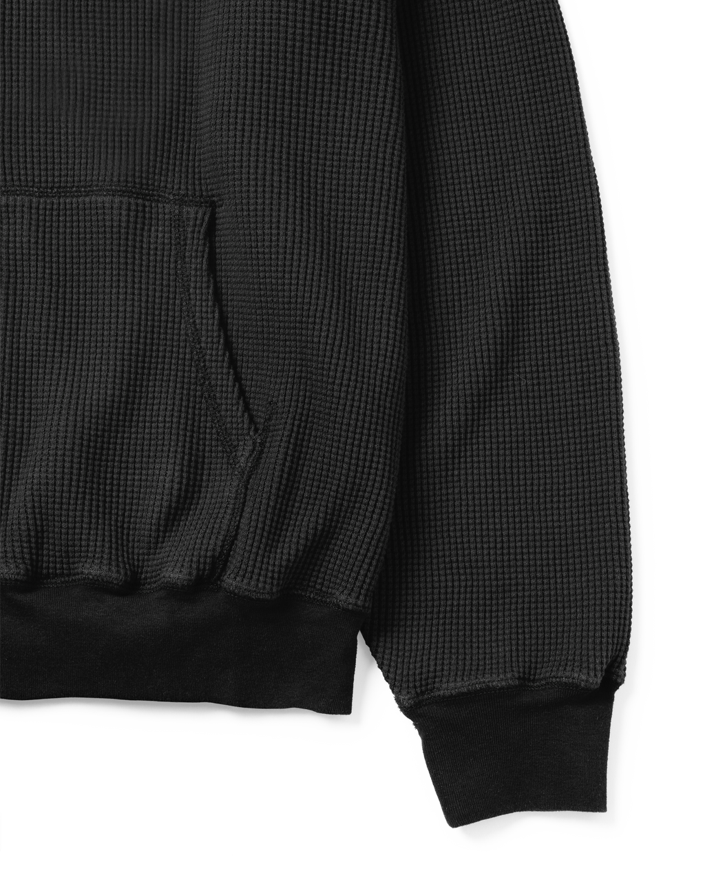 Khakis - Waffle Full Zip Hoodie (Black) product image 3 | TRAB K-Fashion Australia
