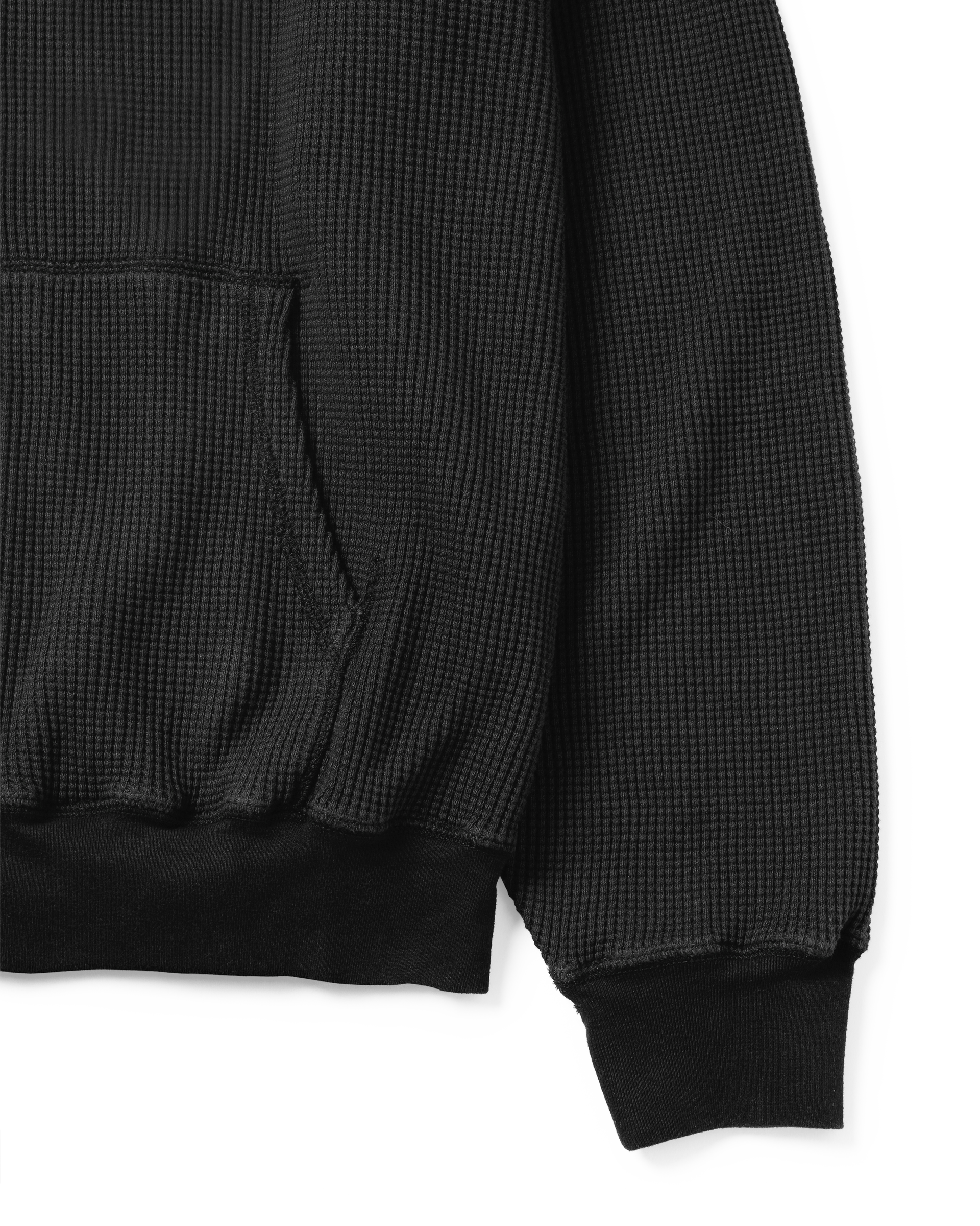Khakis - Waffle Full Zip Hoodie (Black) product image 3 | TRAB K-Fashion Australia