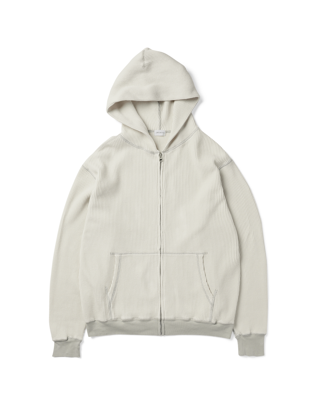 Khakis - Waffle Full Zip Hoodie (Ivory) product image 1 | TRAB K-Fashion Australia