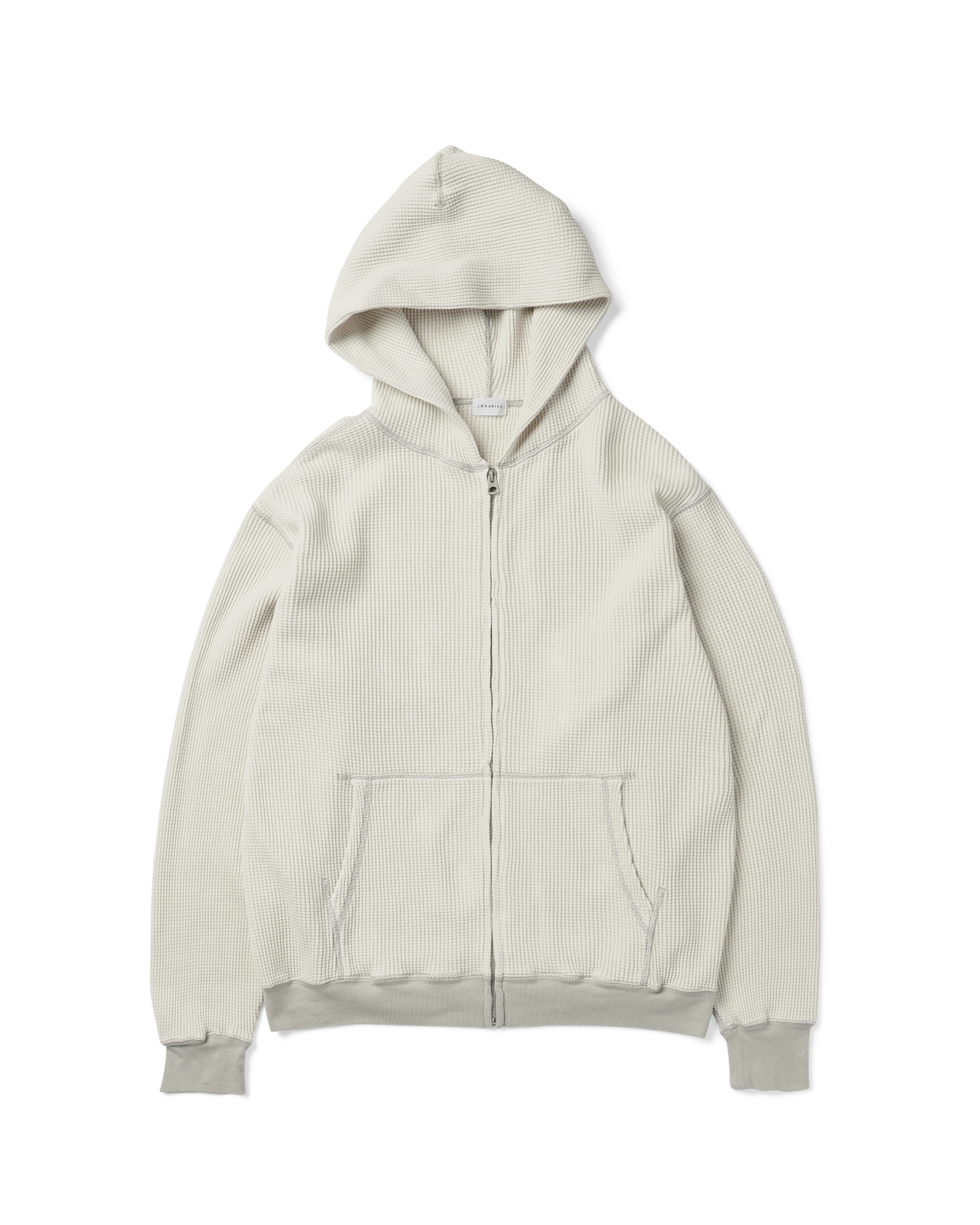 Khakis - Waffle Full Zip Hoodie (Ivory) product image 1 | TRAB K-Fashion Australia