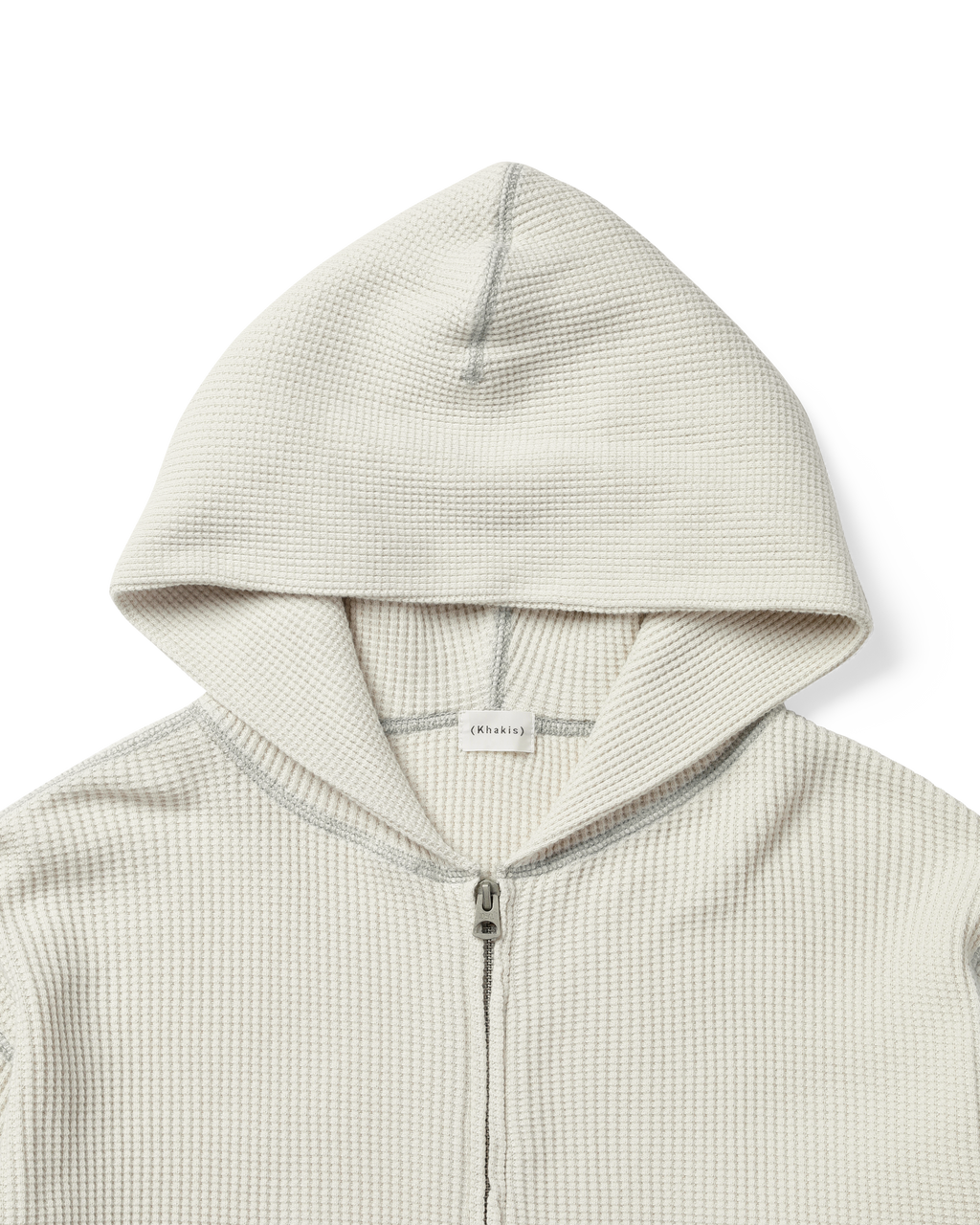 Khakis - Waffle Full Zip Hoodie (Ivory) product image 2 | TRAB K-Fashion Australia