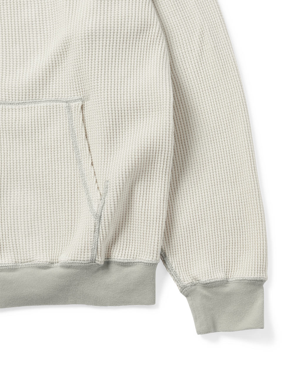 Khakis - Waffle Full Zip Hoodie (Ivory) product image 3 | TRAB K-Fashion Australia