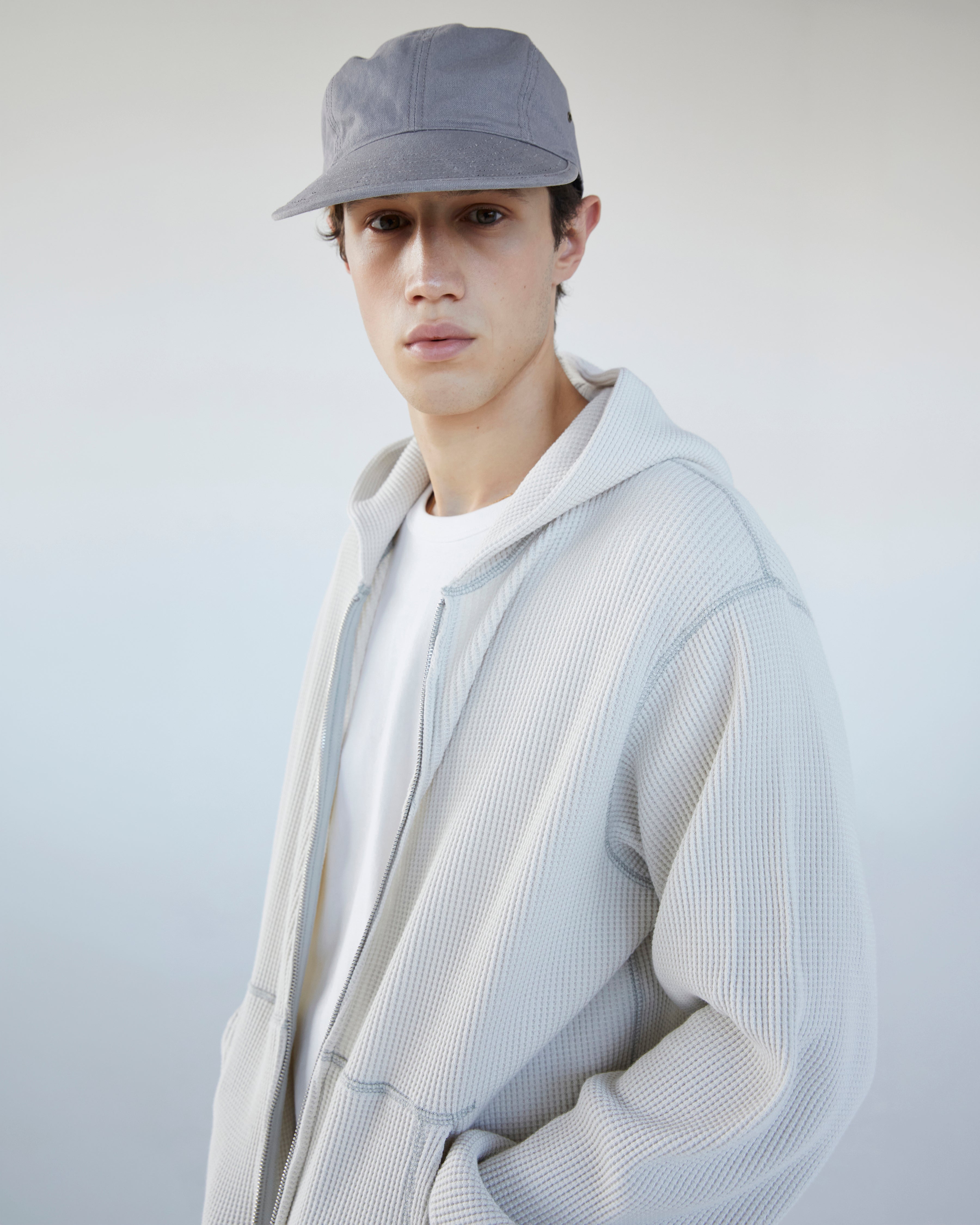 Khakis - Waffle Full Zip Hoodie (Ivory) product image 6 | TRAB K-Fashion Australia