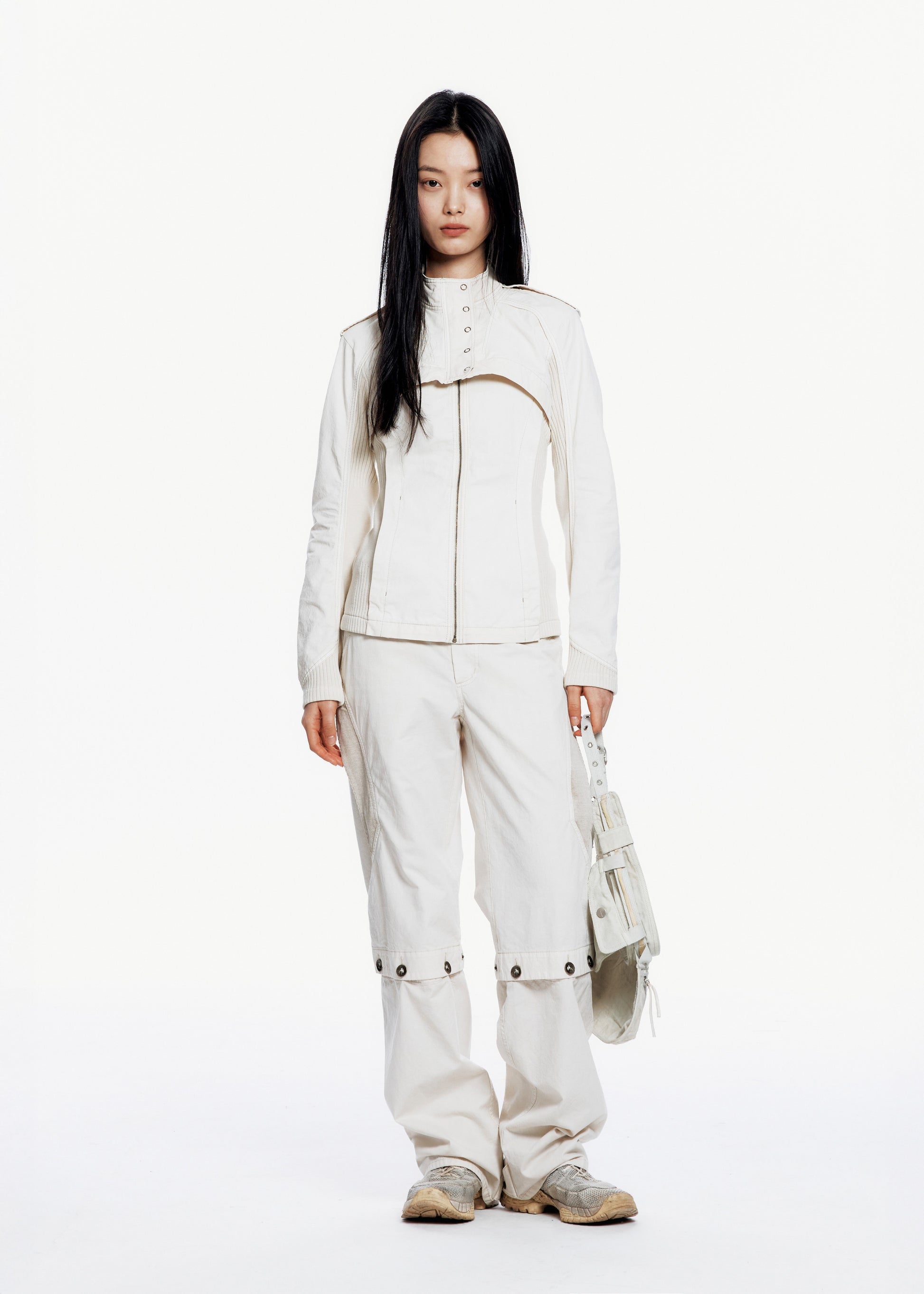 Hyein Seo - Double Layer Moto Jacket (Ivory) product image 2 | TRAB K-Fashion Australia