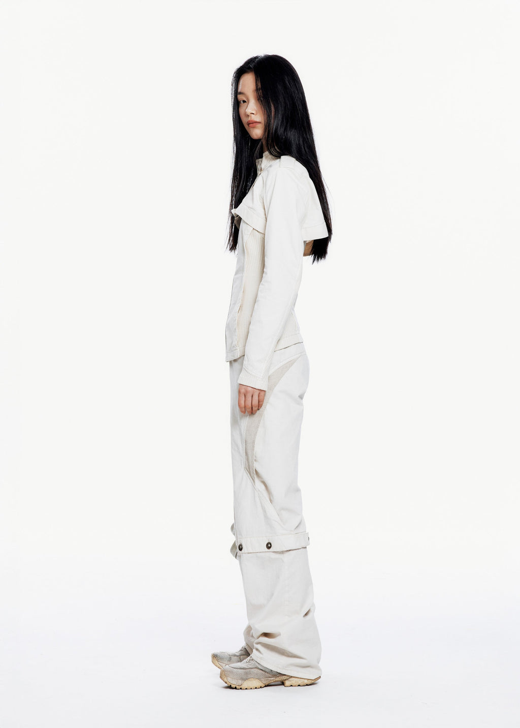 Hyein Seo - Double Layer Moto Jacket (Ivory) product image 4 | TRAB K-Fashion Australia
