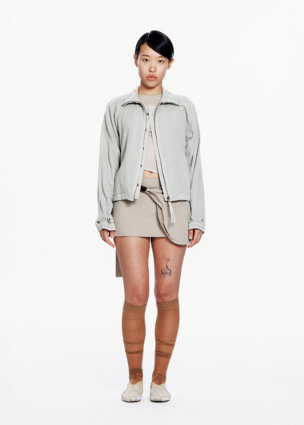 Hyein Seo - Trim Zip-up (Light Grey) product image 9 | TRAB K-Fashion Australia