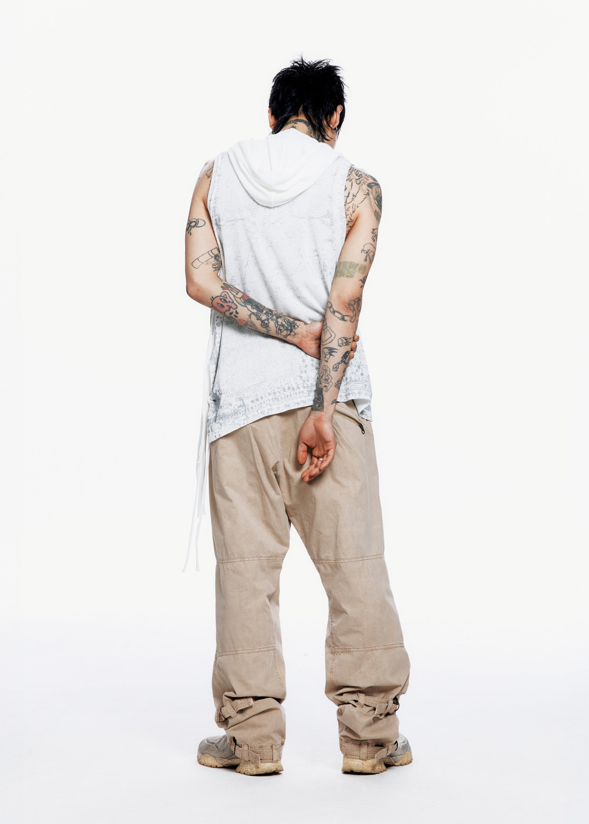 Hyein Seo - Sleeveless Knit w/ Macrame Hoodie (White) product image 6 | TRAB K-Fashion Australia