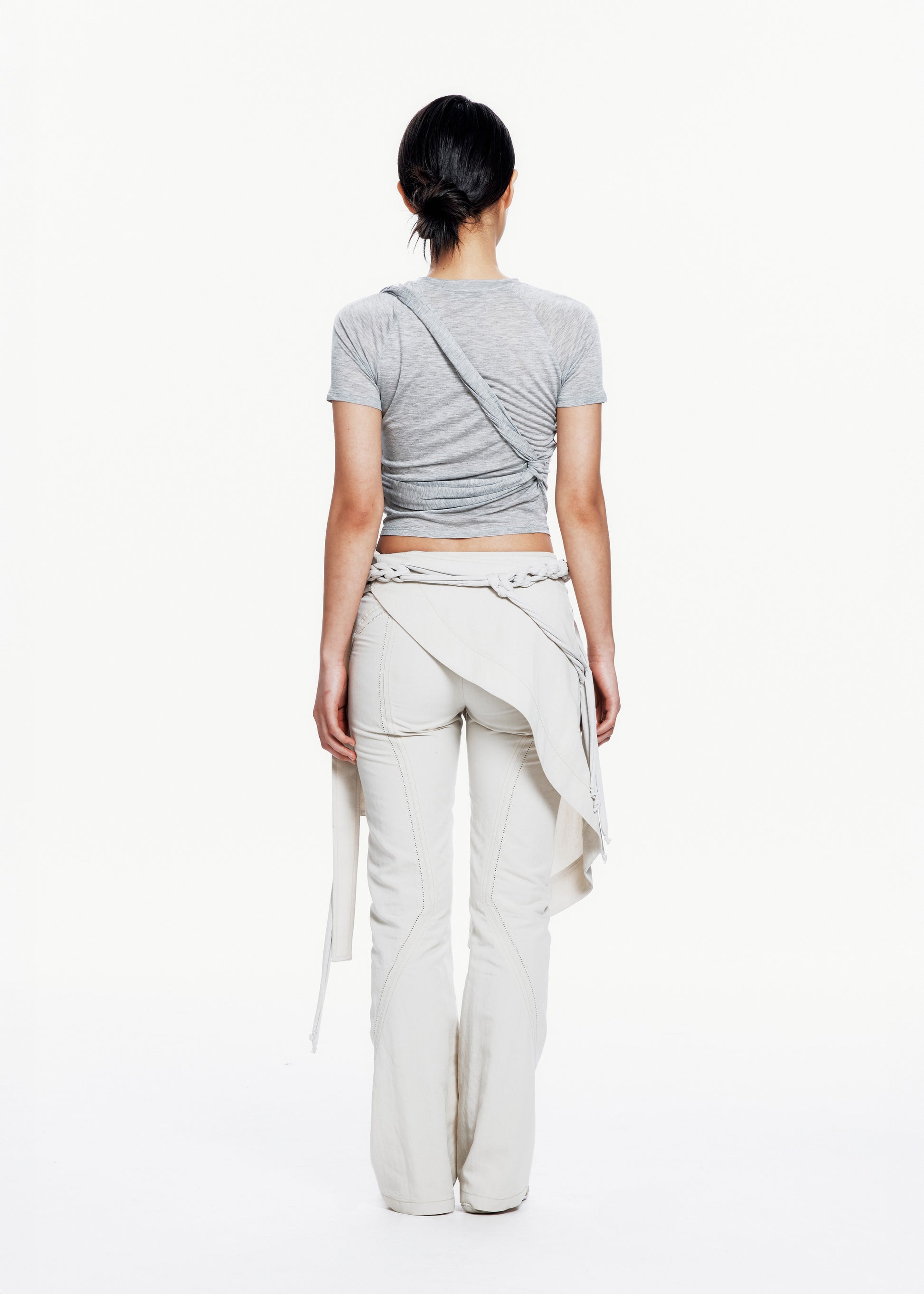 Hyein Seo - Wrap Pants w/ Macrame Belt (Mist Grey) product image 4 | TRAB K-Fashion Australia