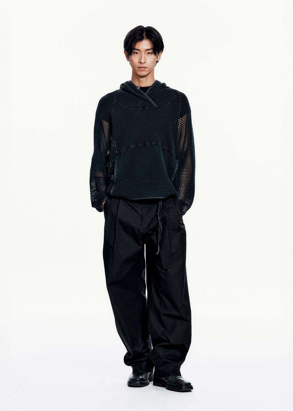 Hyein Seo - Washed Mesh Hoodie (Dark Green) product image 8 | TRAB K-Fashion Australia
