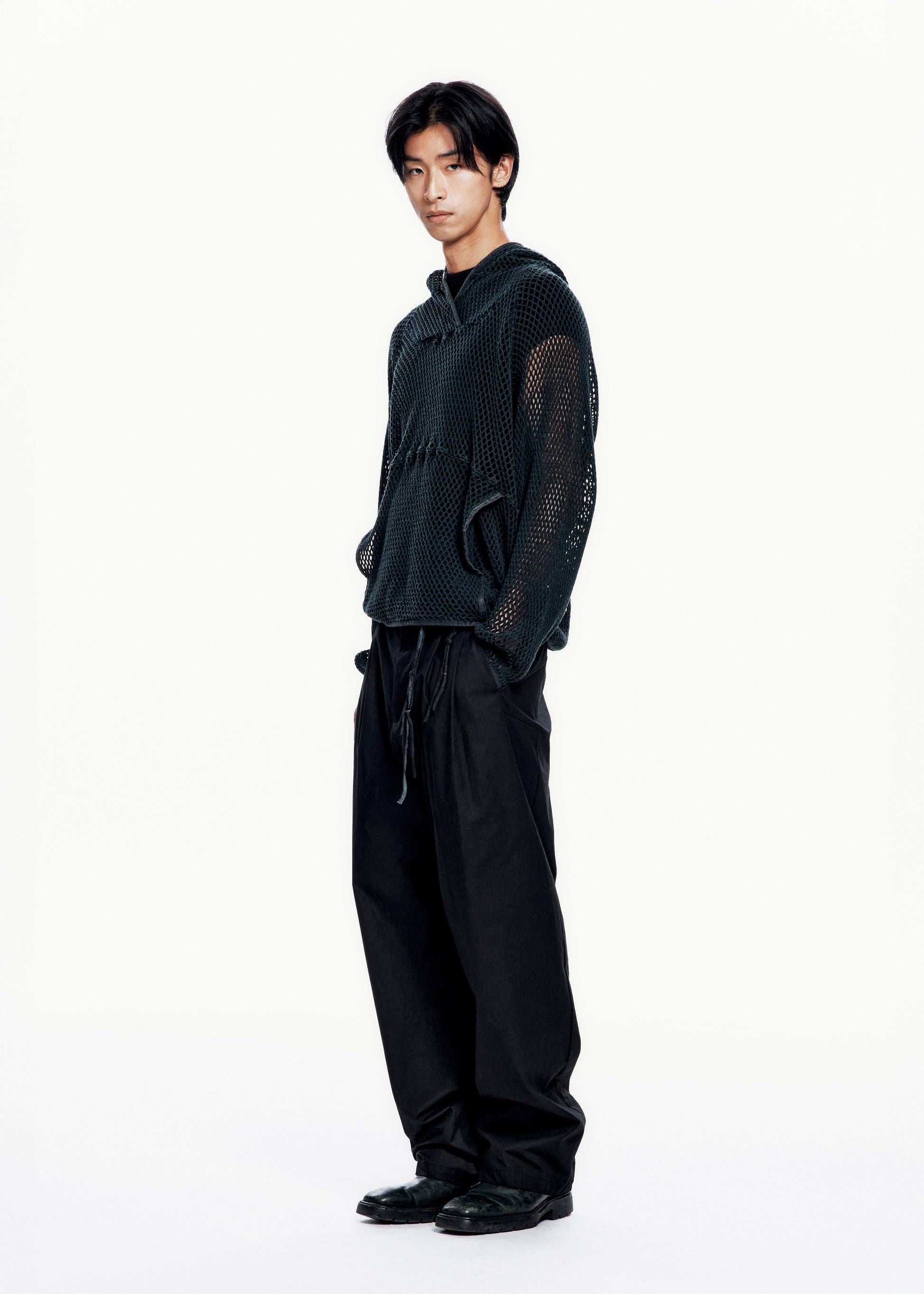 Hyein Seo - Washed Mesh Hoodie (Dark Green) product image 4 | TRAB K-Fashion Australia