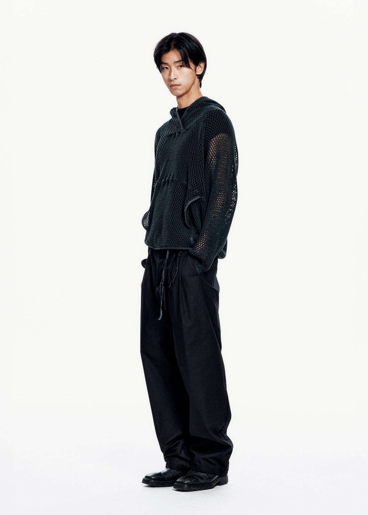 Hyein Seo - Washed Mesh Hoodie (Dark Green) product image 7 | TRAB K-Fashion Australia