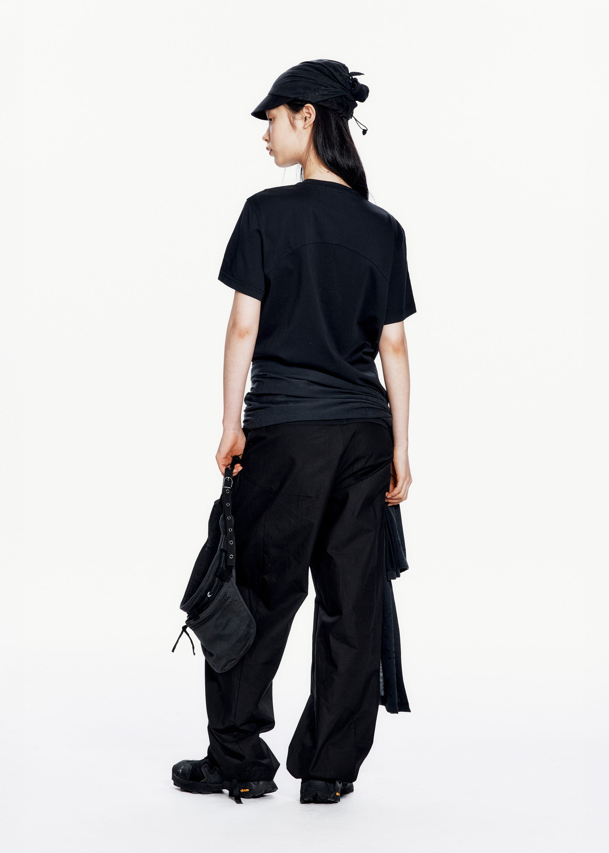 Hyein Seo - Basic T-shirt w/ Graphic Scarf (Black) product image 3 | TRAB K-Fashion Australia
