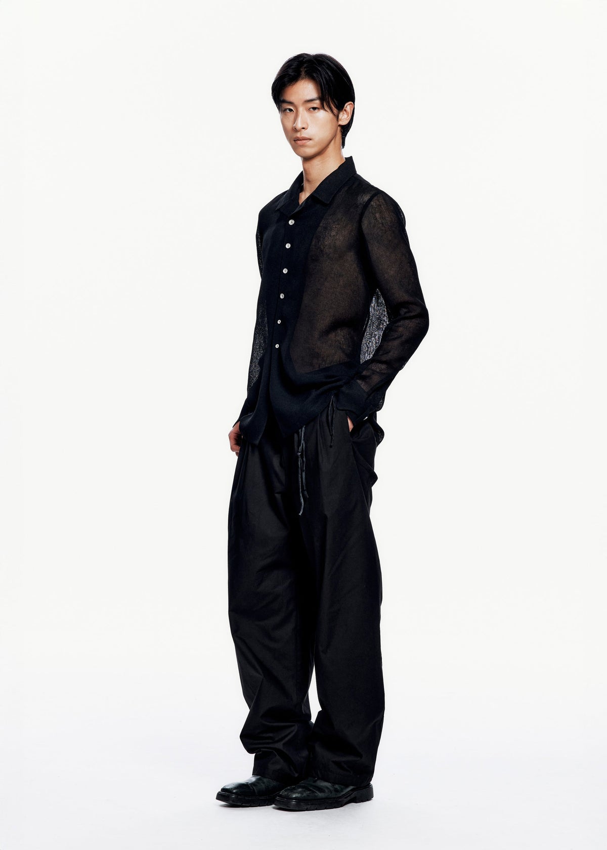 Hyein Seo - Silver Button Shirt (Black) product image 7 | TRAB K-Fashion Australia