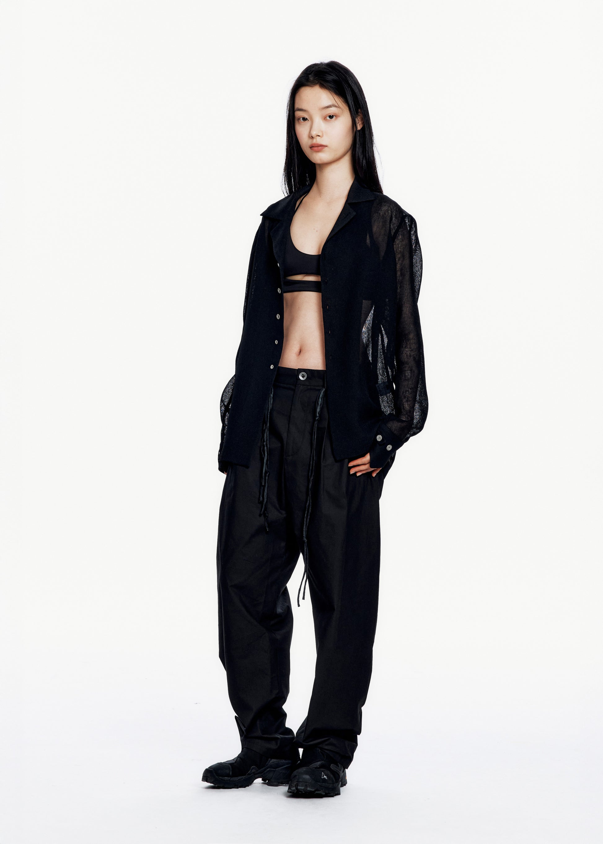 Hyein Seo - Silver Button Shirt (Black) product image 3 | TRAB K-Fashion Australia