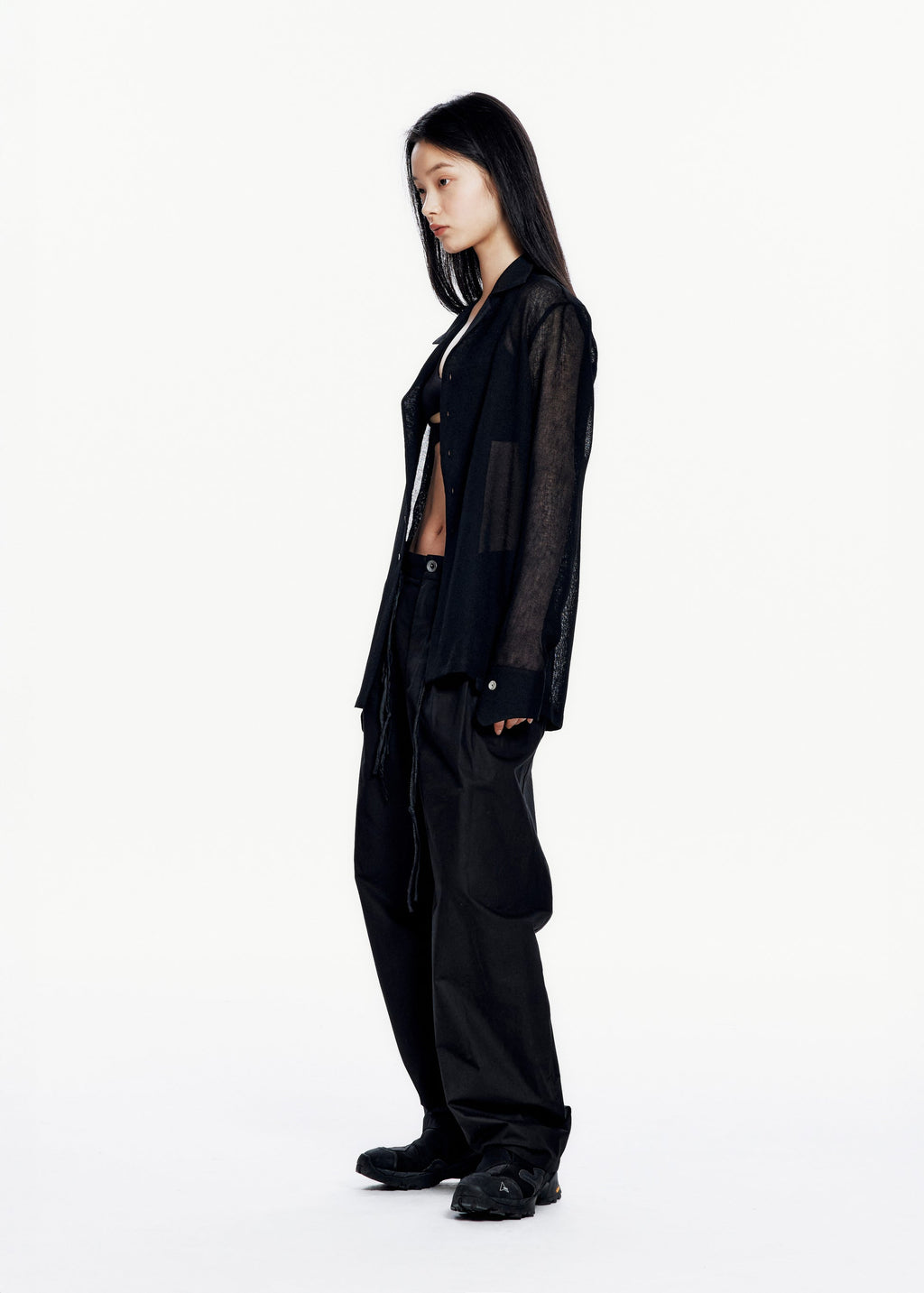 Hyein Seo - Silver Button Shirt (Black) product image 4 | TRAB K-Fashion Australia