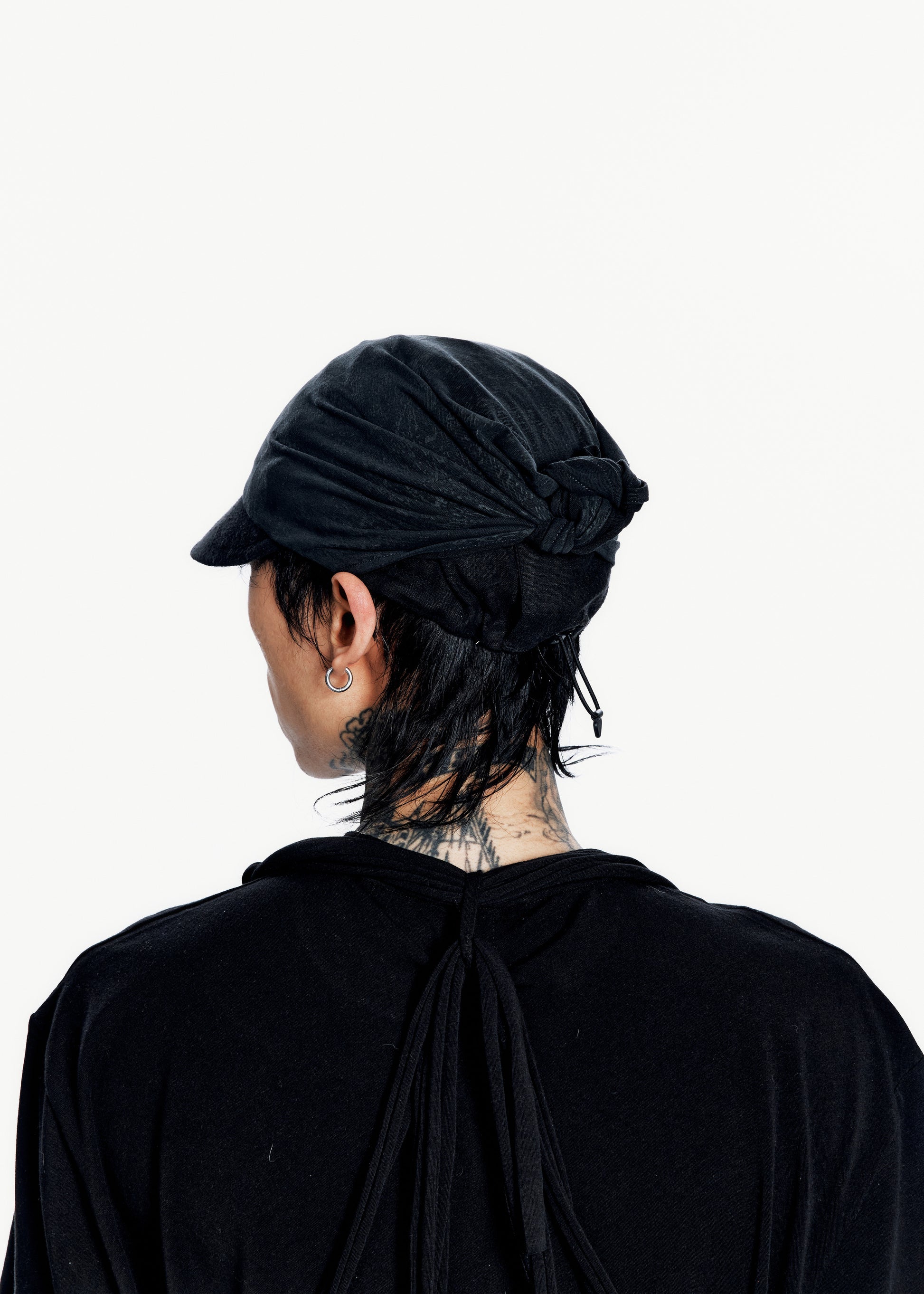 Hyein Seo - Layered Scarf Cap (Black) product image 2 | TRAB K-Fashion Australia