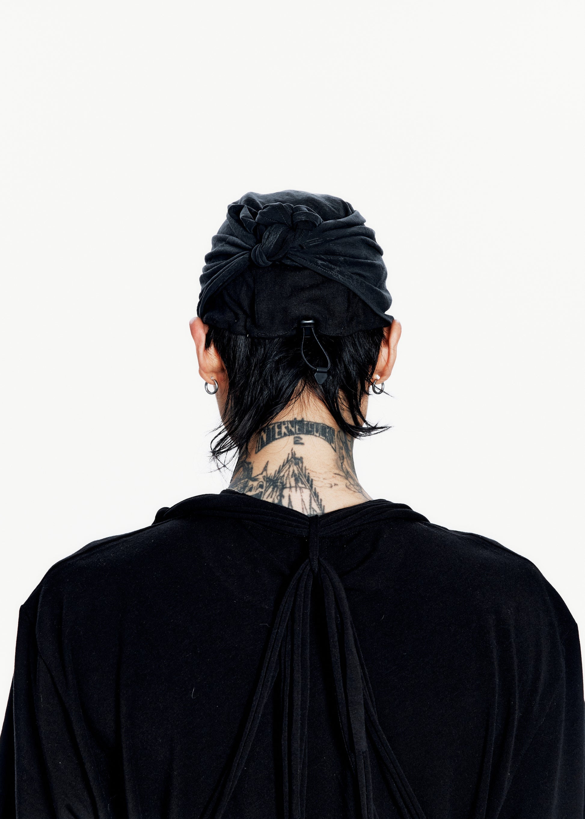 Hyein Seo - Layered Scarf Cap (Black) product image 3 | TRAB K-Fashion Australia