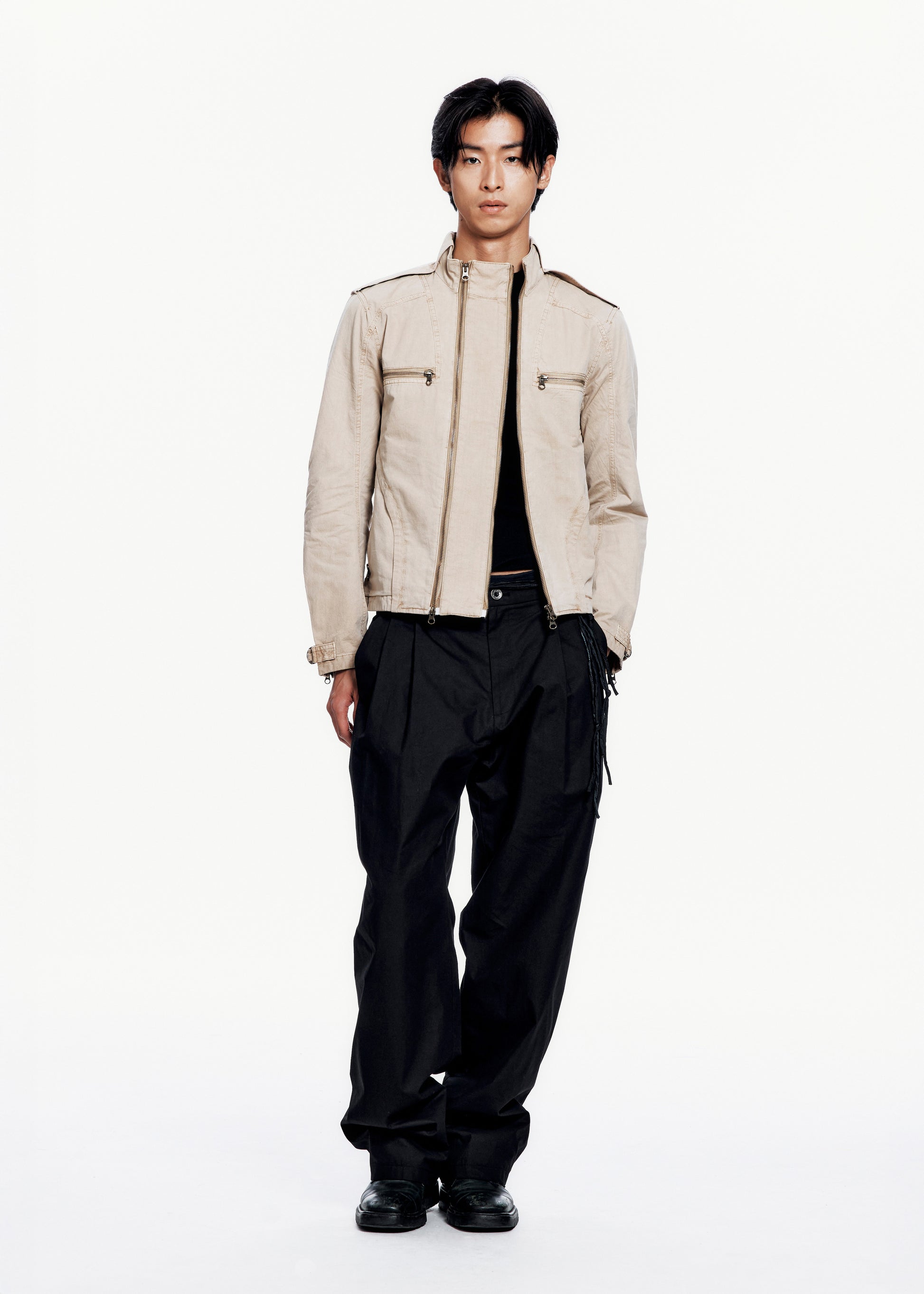 Hyein Seo - Washed Rider Jacket (Beige) product image 8 | TRAB K-Fashion Australia