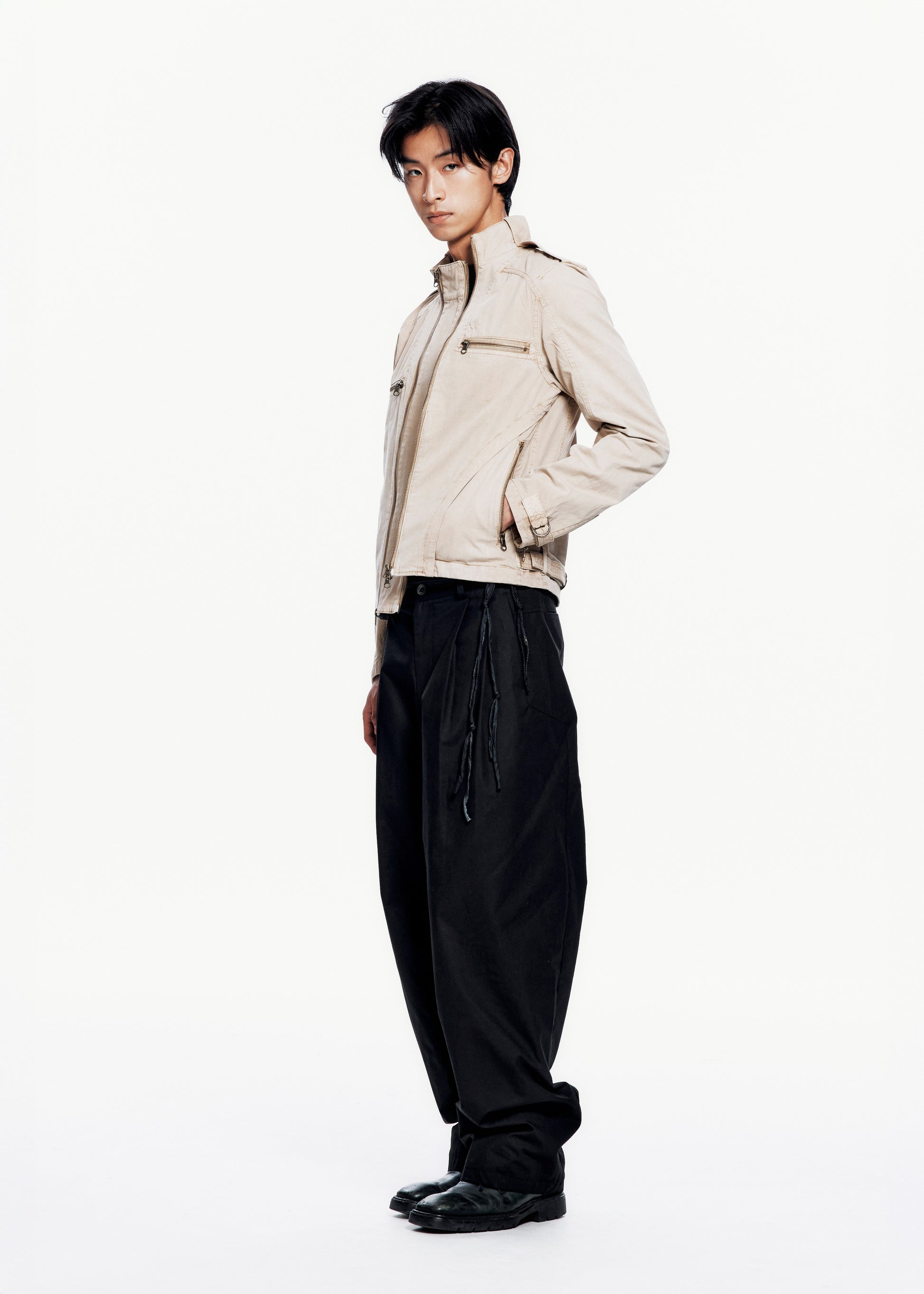 Hyein Seo - Washed Rider Jacket (Beige) product image 9 | TRAB K-Fashion Australia