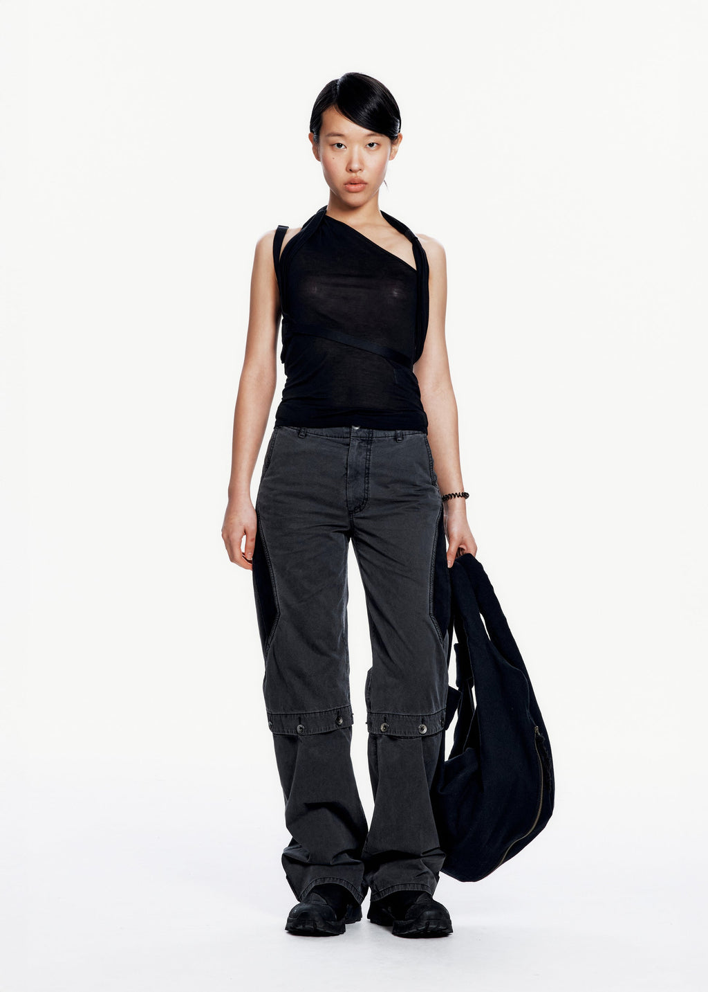 Hyein Seo - Sleeveless Knot Top w/ Back Strap (Black) product image 3 | TRAB K-Fashion Australia