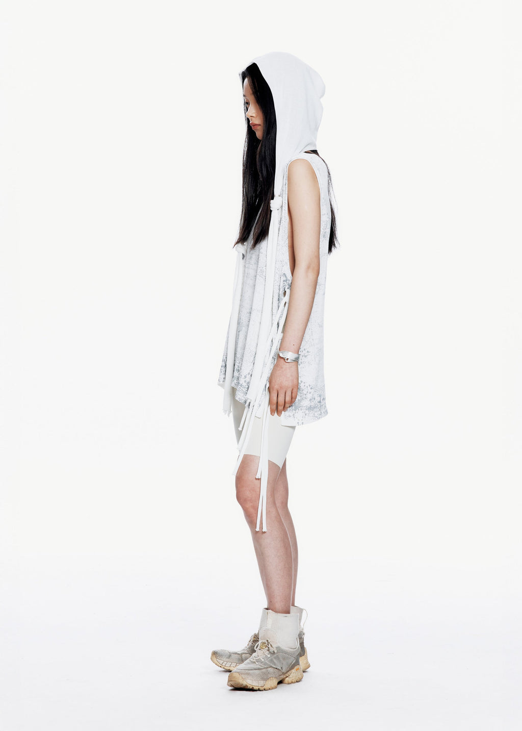 Hyein Seo - Sleeveless Knit w/ Macrame Hoodie (White) product image 1 | TRAB K-Fashion Australia