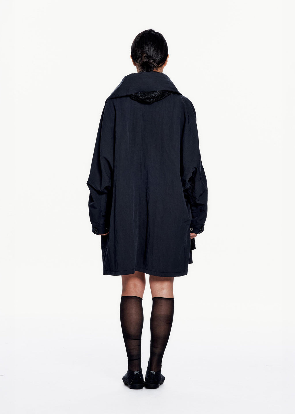Hyein Seo - Hooded Coat w/ Graphic Muffler (Midnight) product image 3 | TRAB K-Fashion Australia