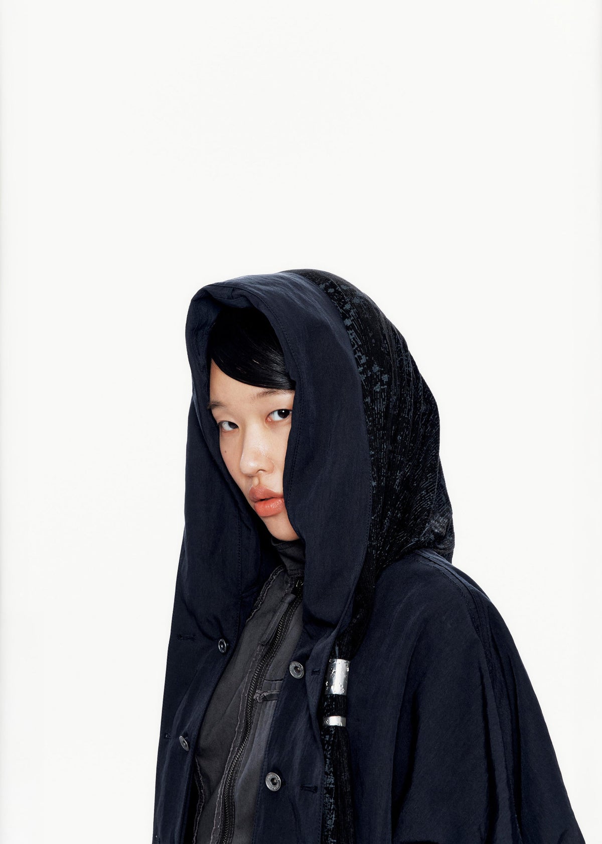 Hyein Seo - Hooded Coat w/ Graphic Muffler (Midnight) product image 8 | TRAB K-Fashion Australia
