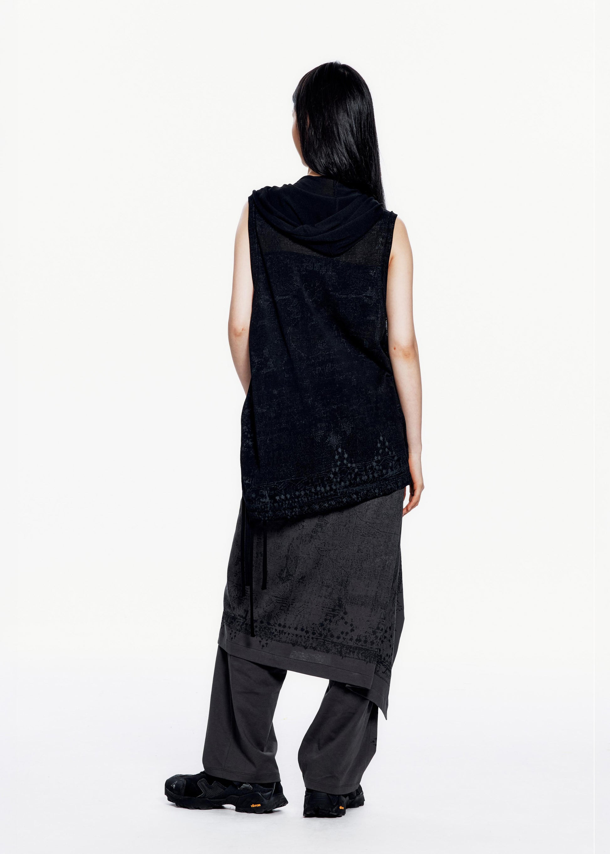 Hyein Seo - Sleeveless Knit w/ Macrame Hoodie (Black) product image 4 | TRAB K-Fashion Australia