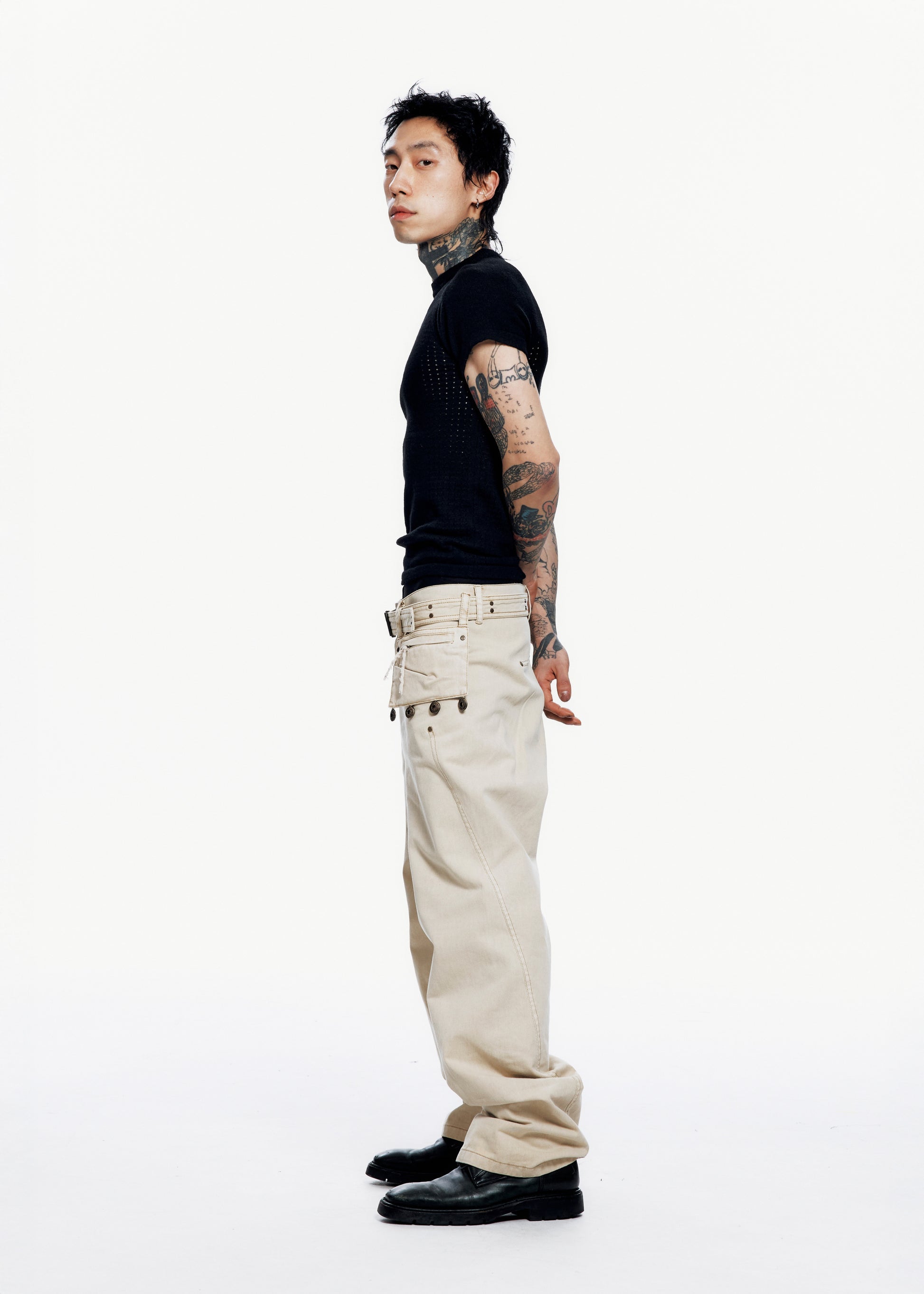 Hyein Seo - Cotton Pants w/ Coin Pocket (Beige) product image 2 | TRAB K-Fashion Australia