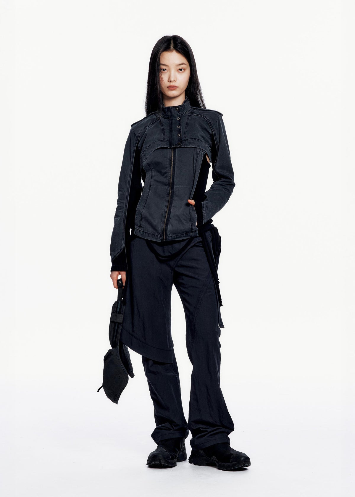 Hyein Seo - Double Layer Moto Jacket (Midnight) product image 9 | TRAB K-Fashion Australia