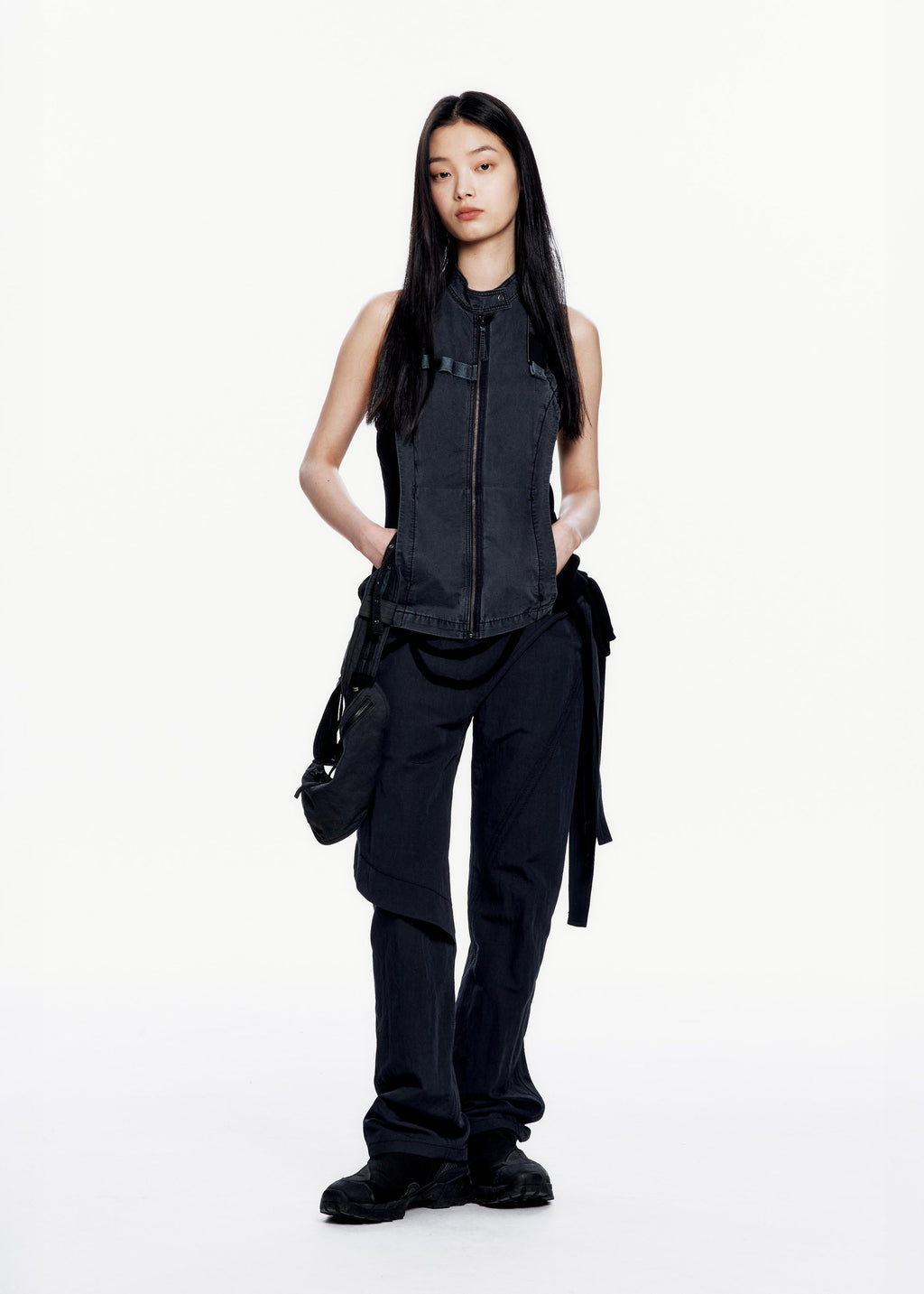 Hyein Seo - Wrap Pants w/ Macrame Belt (Midnight) product image 2 | TRAB K-Fashion Australia