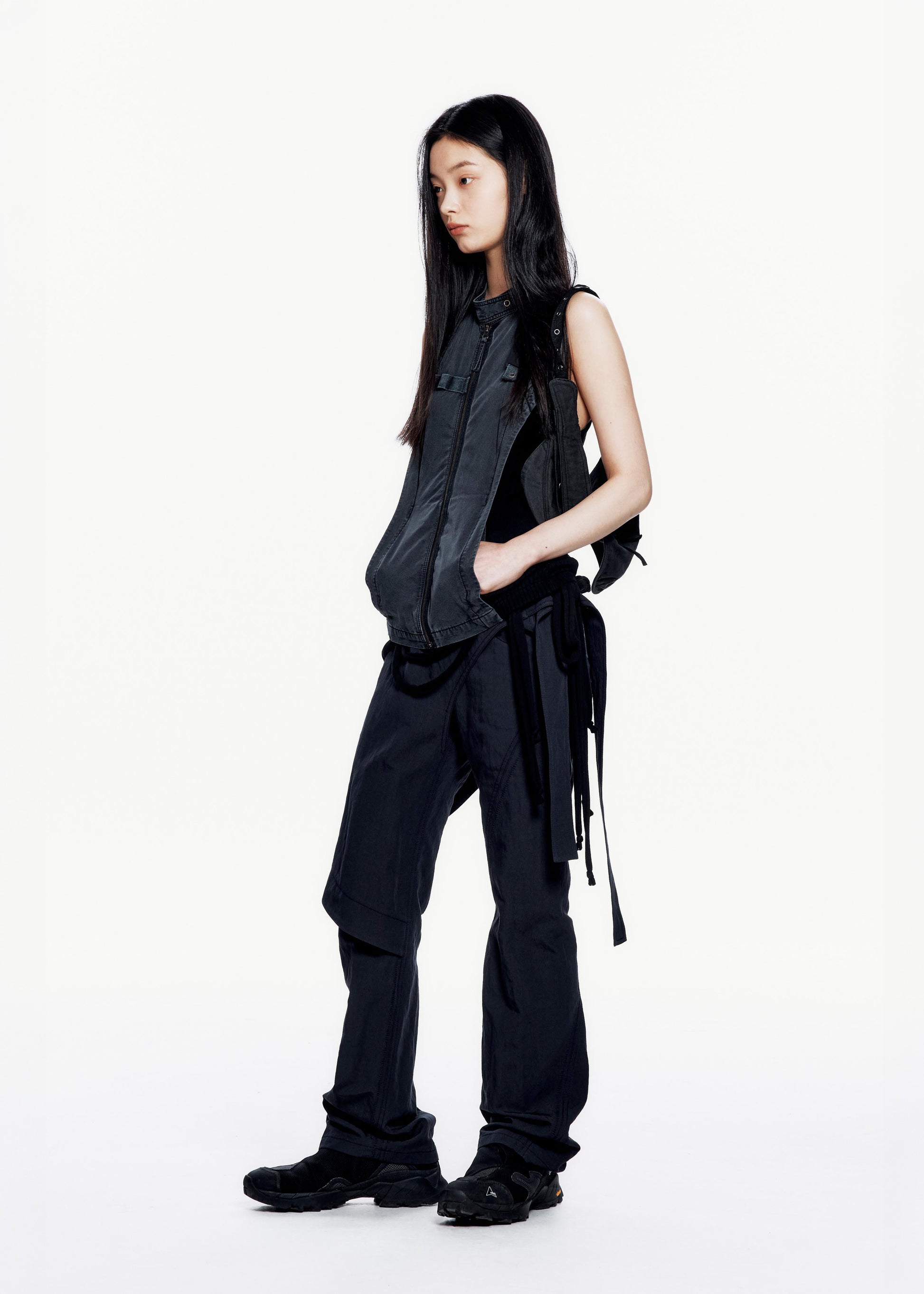 Hyein Seo - Wrap Pants w/ Macrame Belt (Midnight) product image 3 | TRAB K-Fashion Australia